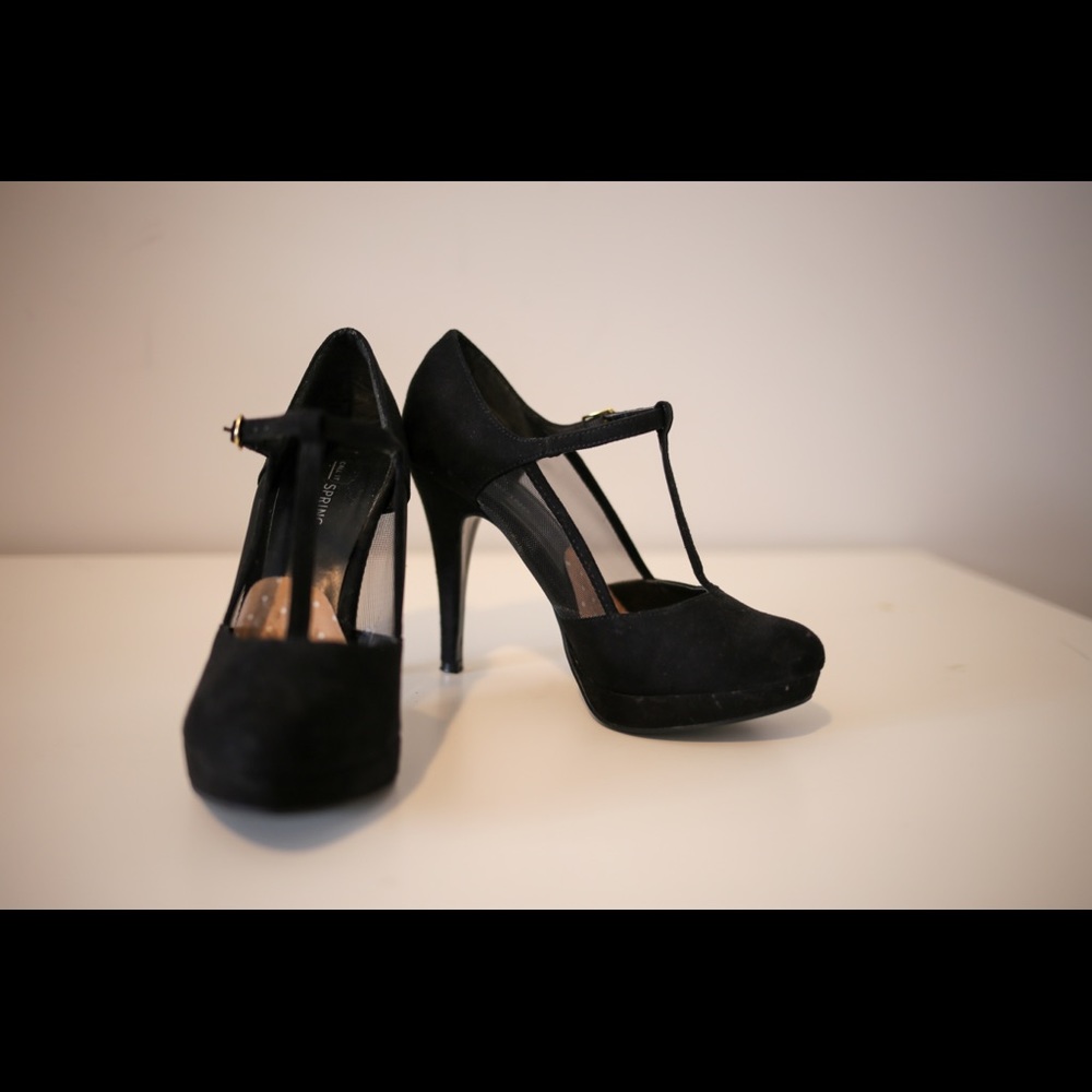 Call It Spring Black Strap Pumps US Size 8